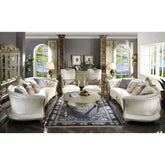 Dresden II Pearl PU & Gold Patina Sofa Model 54875 By ACME Furniture